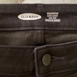 Old navy fleece lined rockstar super skinny high rise jeans womens 10
